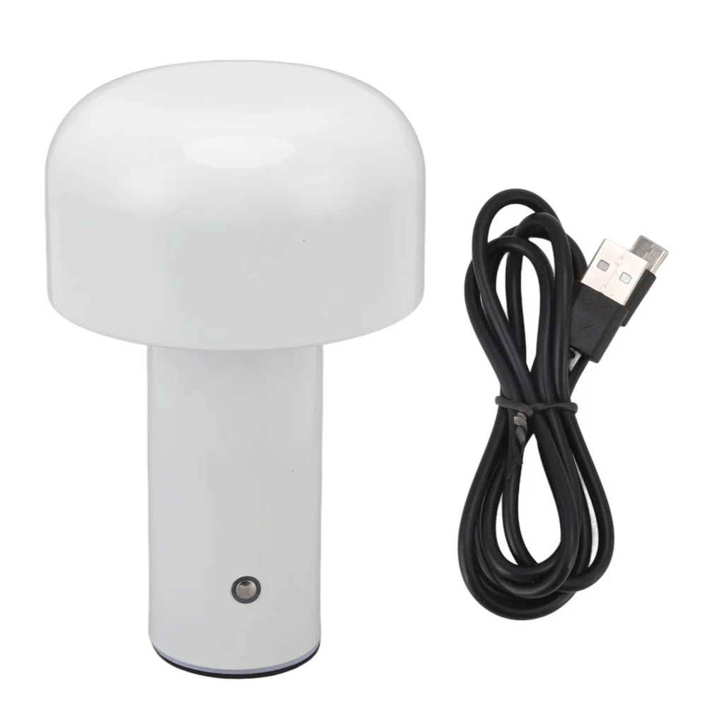 USB Mushroom Light Touch Control Mini Light Night Light with Adjustable Brightness 3 Color Temperature Dimmable White