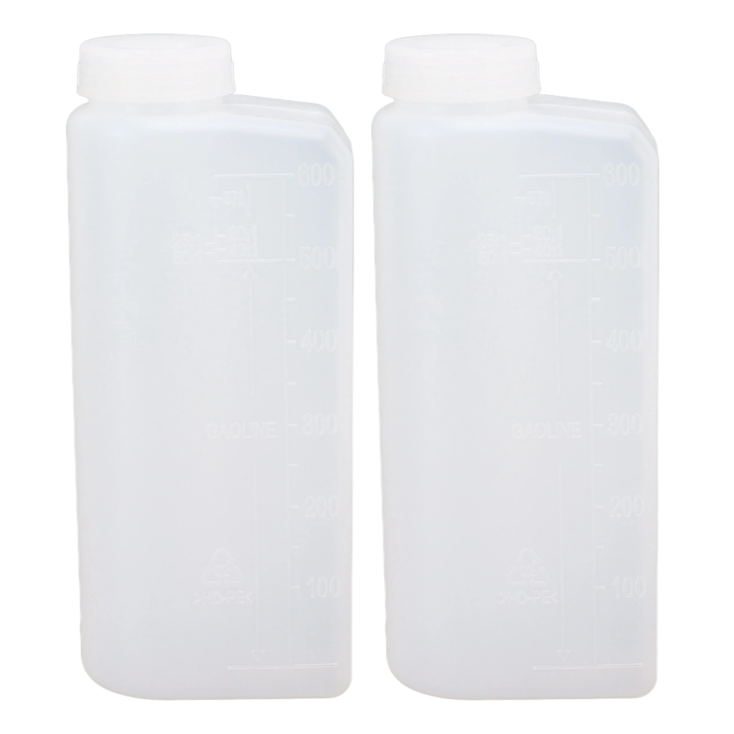 2PCS 600ML 2 Stroke Oil Petrol Fuel Mix Bottle Professional Oil Mixing Bottle Container for Chainsaw Ironing Machine