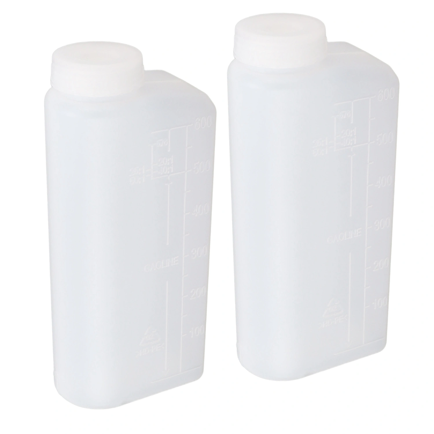 2PCS 600ML 2 Stroke Oil Petrol Fuel Mix Bottle Professional Oil Mixing Bottle Container for Chainsaw Ironing Machine