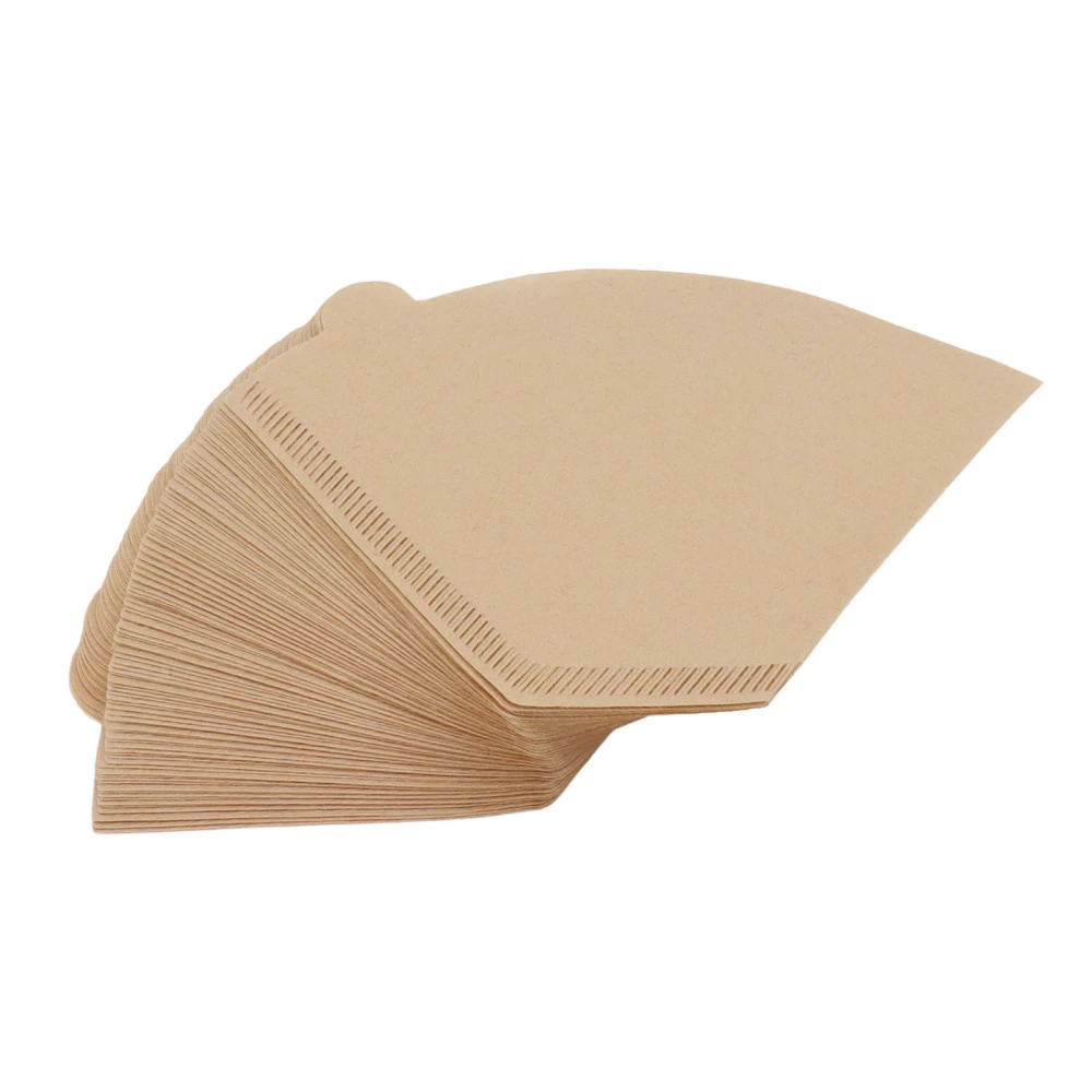 100Pcs 2 to 4 Cup Coffee Filter Fan Shaped Disposable Unbleached Natural Coffee Filter Paper for Cafe Home Kitchen