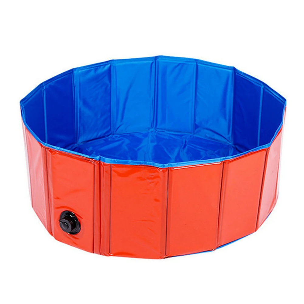 Folding Swimming Pool Portable Dog Pool Round Thickened PVC Pet Bathing Tub for Kindergarten Children Family Children