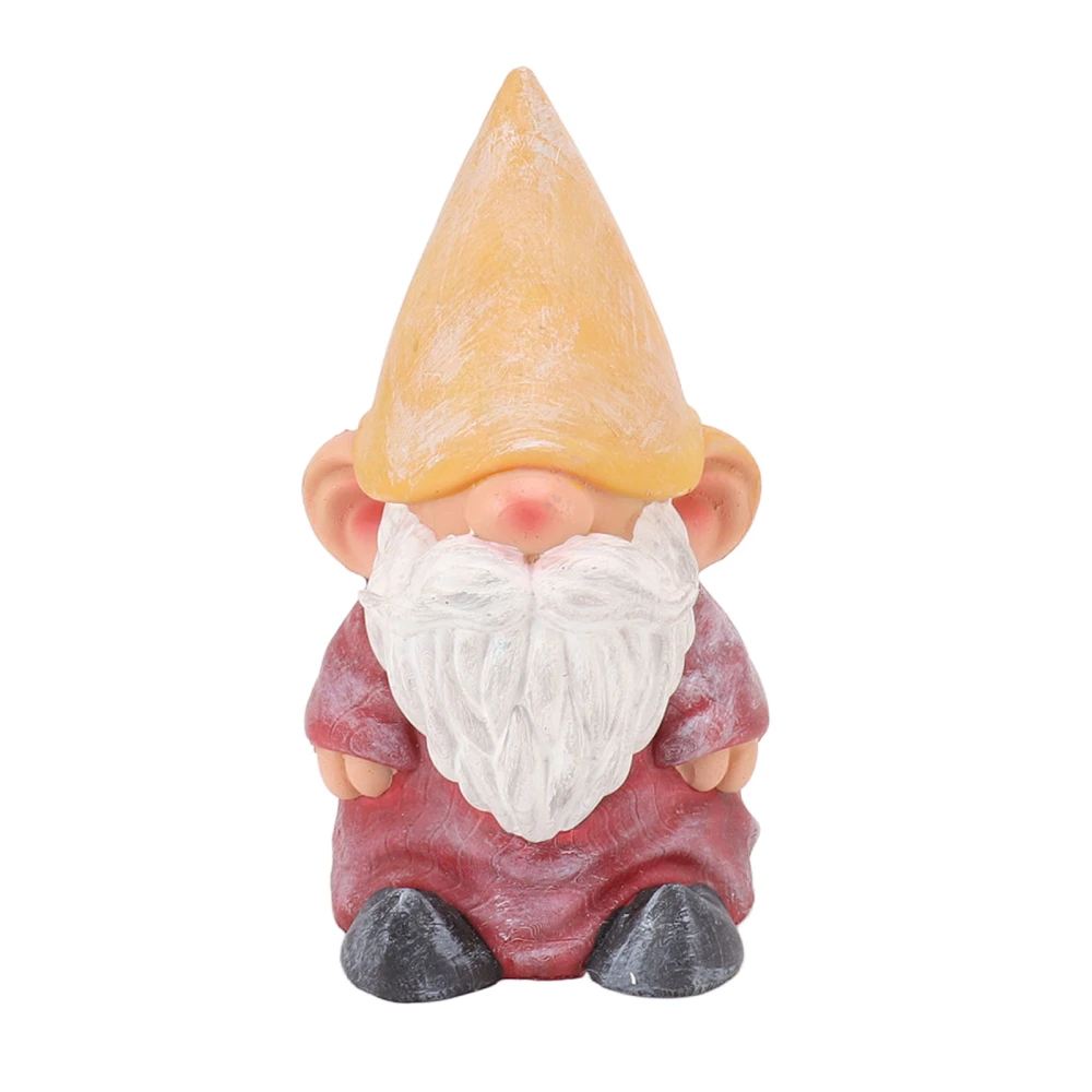 Garden Gnome Resin Structure Stable Bottom Retro Style Gnome Figurine for Patio Porch Decorations Pointed Head Red