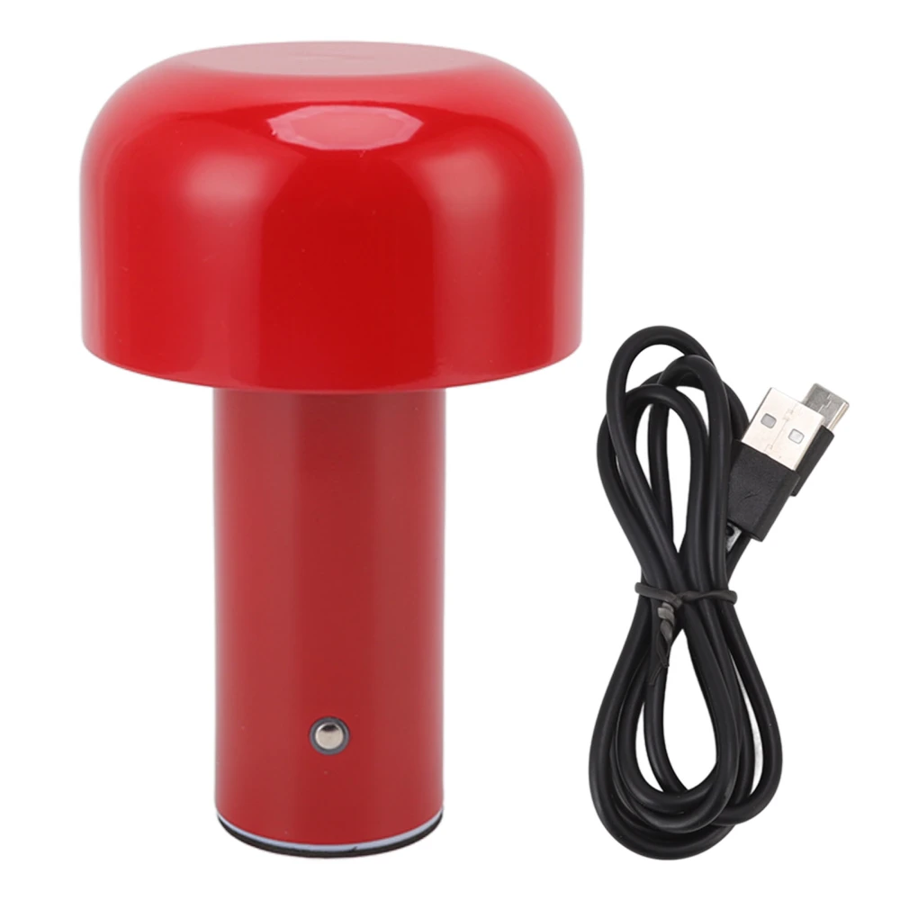 LED Desk Lamp Mushroom Design USB Charging 3 Color Temperature Touch Table Light for Restaurant Study Red