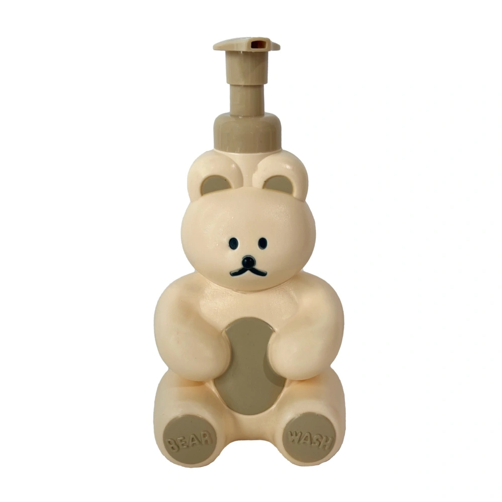 Foam Pump Bottle Cute Bear Shape Large Capacity Foaming Soap Dispenser Bottle for Facial Wash Body Wash Hand Soap Cream Color