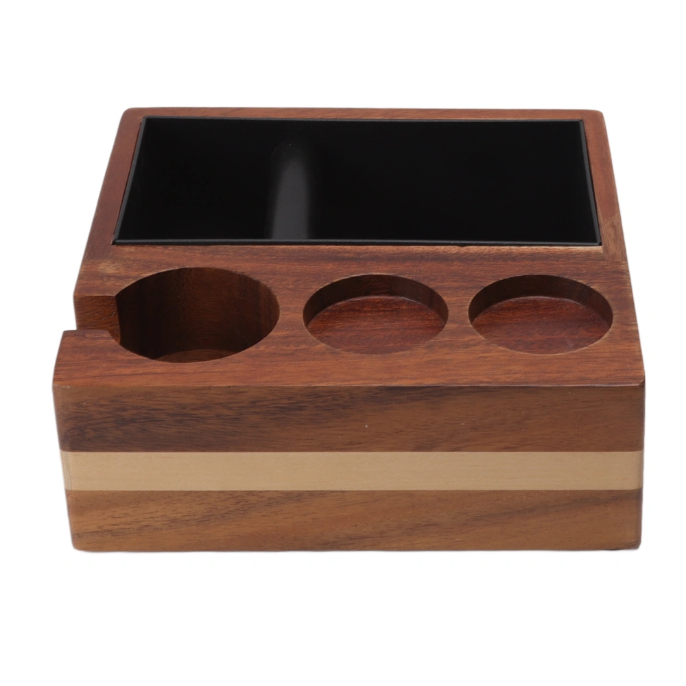 4 in 1 Wooden Coffee Knock Box Wood Coffee Grounds Container Box for Kitchen Canteen Western Restaurant Bar