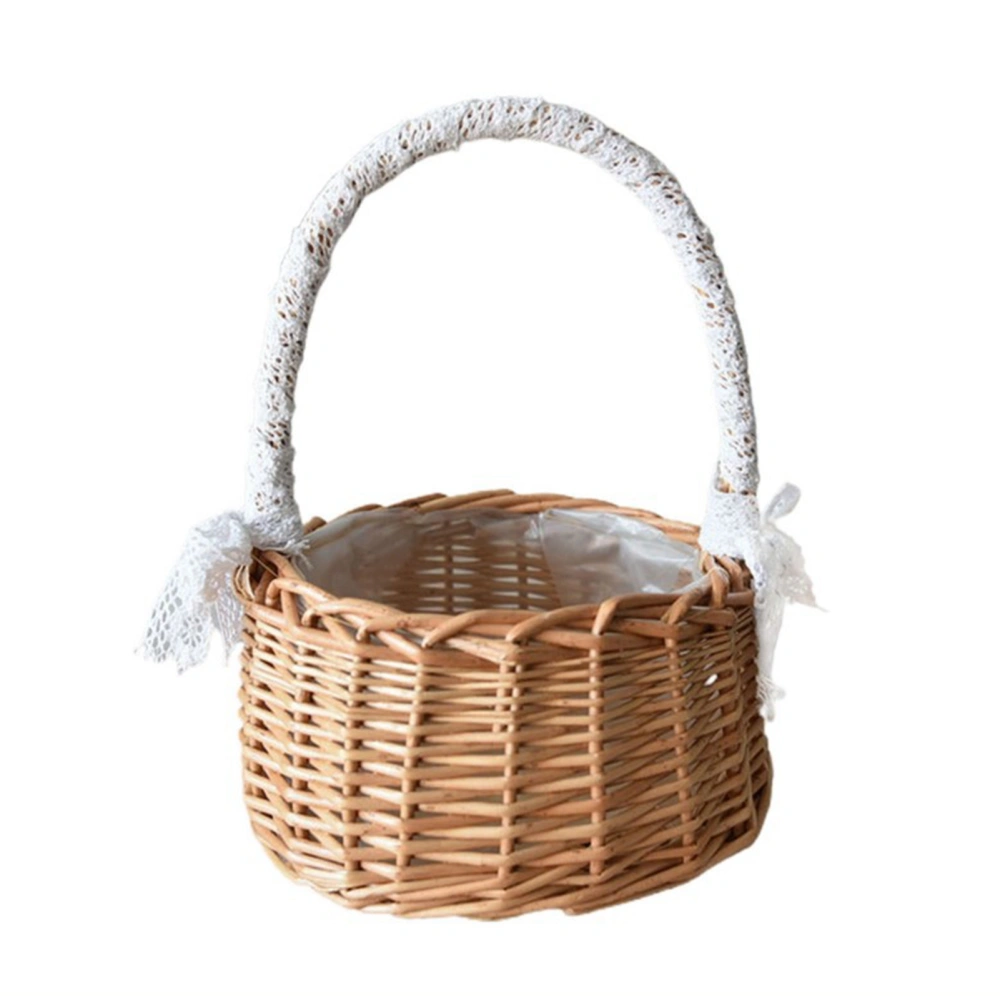 Wicker Rattan Flower Basket Willow Handwoven Basket