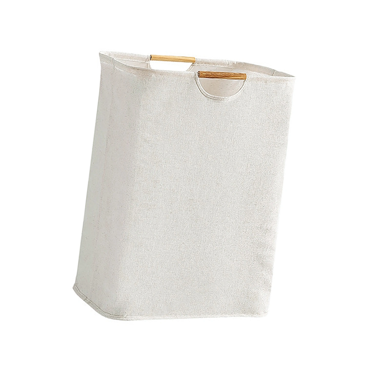Large Laundry Basket Waterproof Collapsible Laundry Hamper with Wooden Handle for Household Bathroom L 56cm