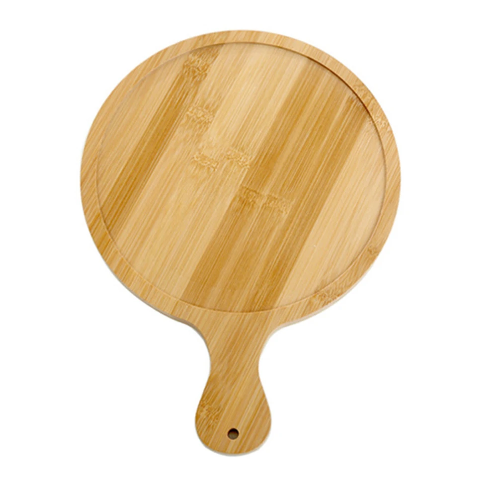 Bamboo Wood Pizza Tray Clear Texture Comfortable Hand Feeling Round Wooden Pizza Serving Plate 8in for 7in Pizzas