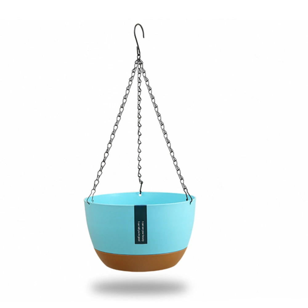 Hanging Double Chain Hanging Basket Planter Home Balcony Indoor Automatic Water Absorbing Basin