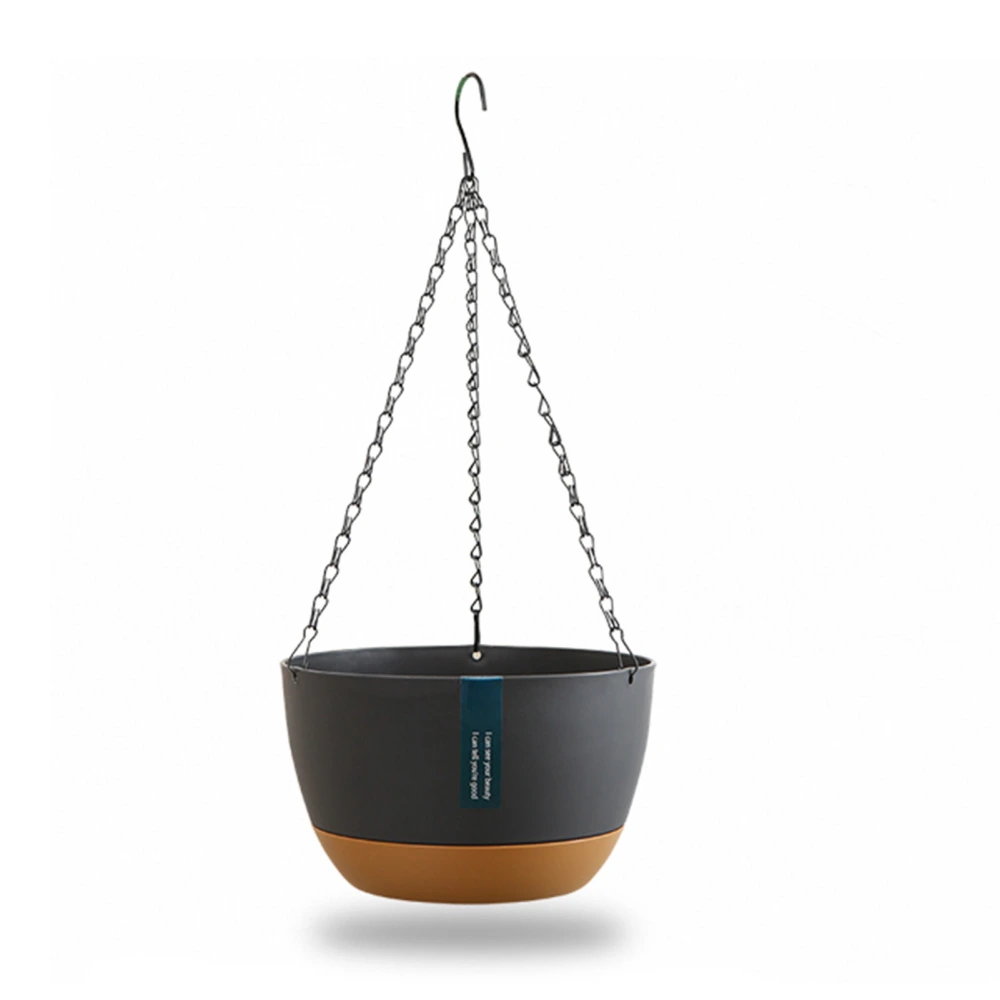 Hanging Double Chain Hanging Basket Planter Home Balcony Indoor Automatic Water Absorbing Basin