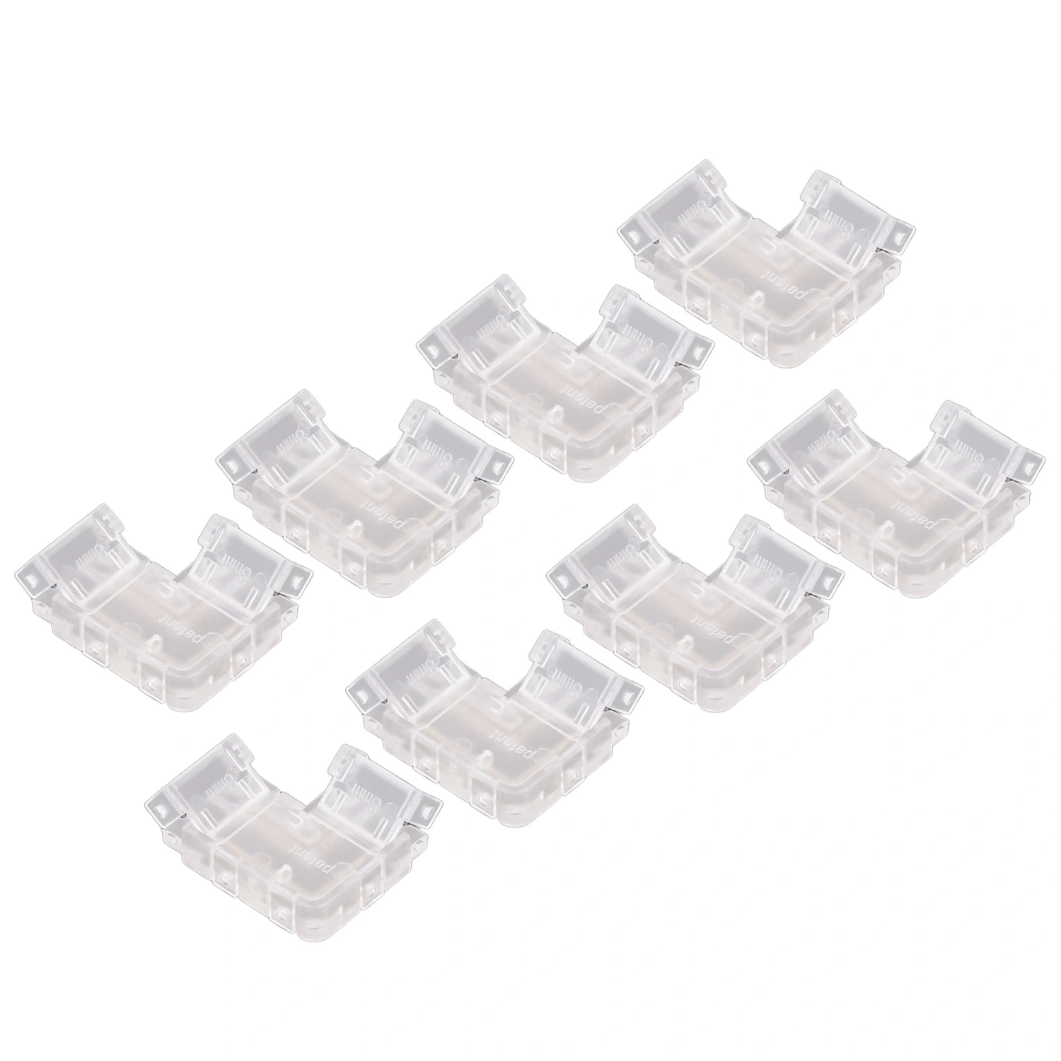8pcs COB Connector Professional 2Pin 8mm Transparent L Shaped LED Strip Light Connectors for COB LED Strip Light