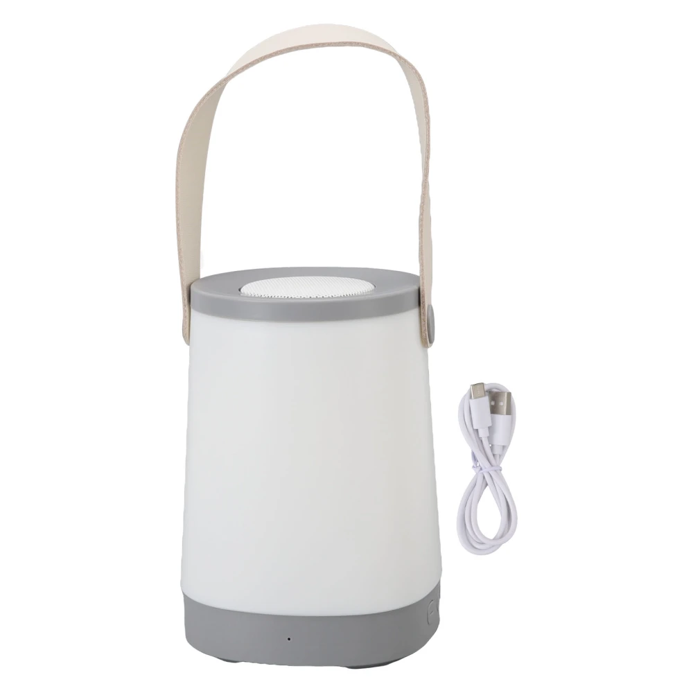 Lantern Bluetooth Speaker HiFi Rechargeable Radio Function Outdoor Wireless Speaker with LED Ambient Light Handle Gray