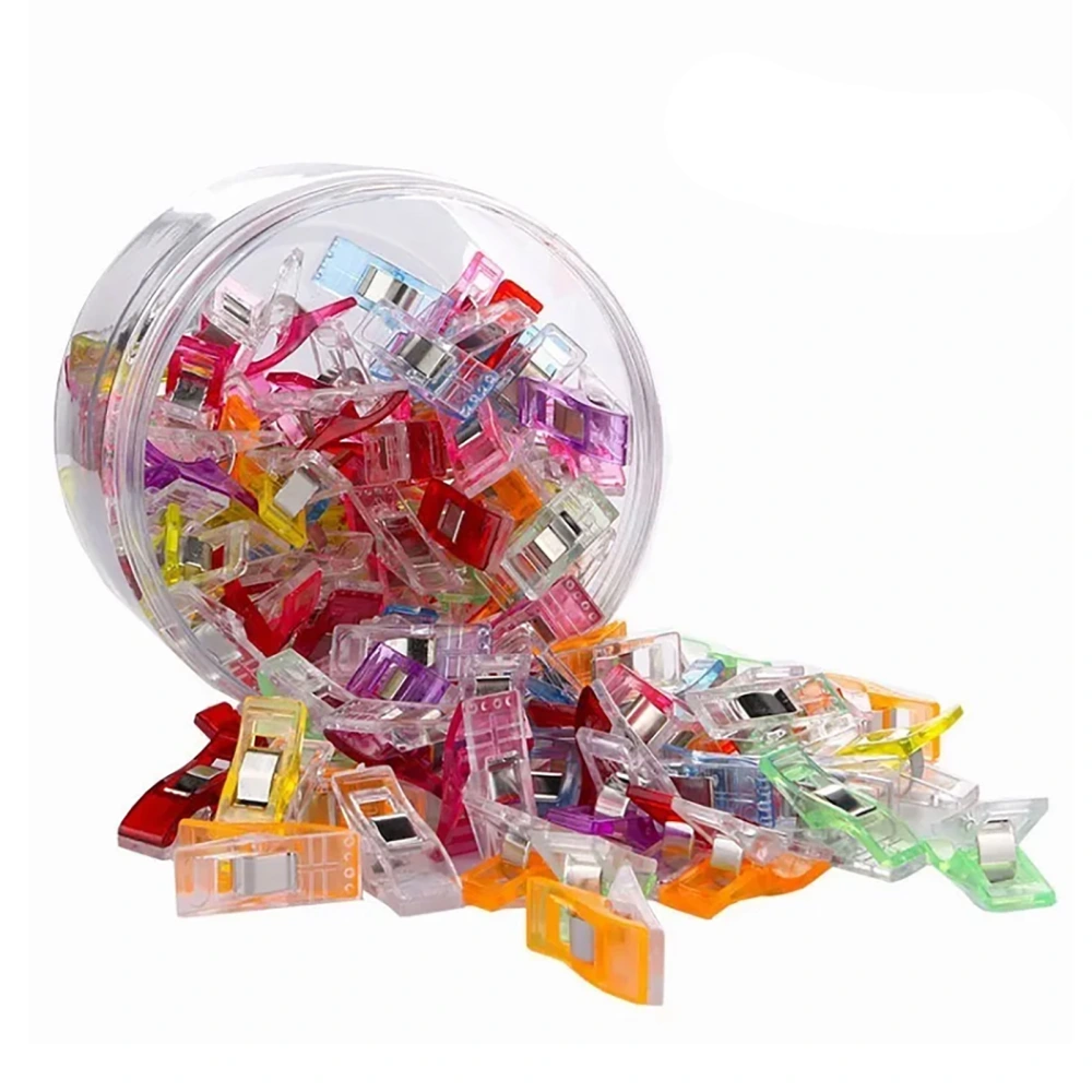 100Pcs Mixed Color Multipurpose Sewing Clips Small Sewing Clips for Crafting Quilting 27x10x15mm