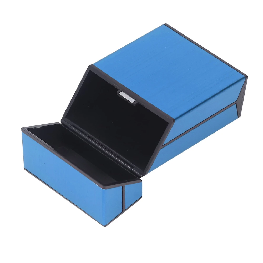 Magnetic Cigarette Case 20 Capacity Universal Flip Cover Aluminum Alloy Cigarette Box for Women Men Blue