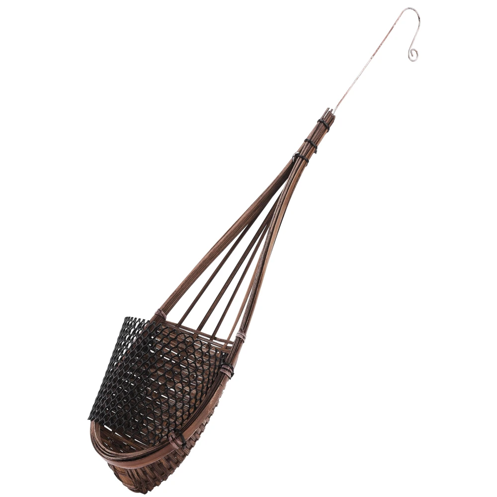 Handmade Bamboo Woven Hanging Orchid Basket for Trellis Gazebo Indoor Outdoor