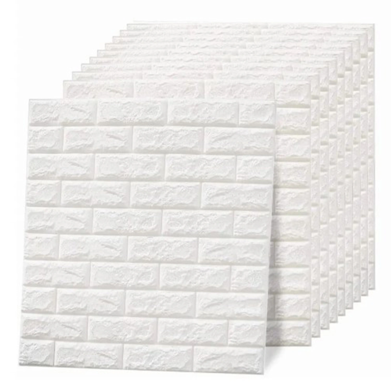 3D Wallpaper Self Adhesive Waterproof Cuttable Odorless Faux Brick Wall Panel for Living Room Bedroom White 10pcs