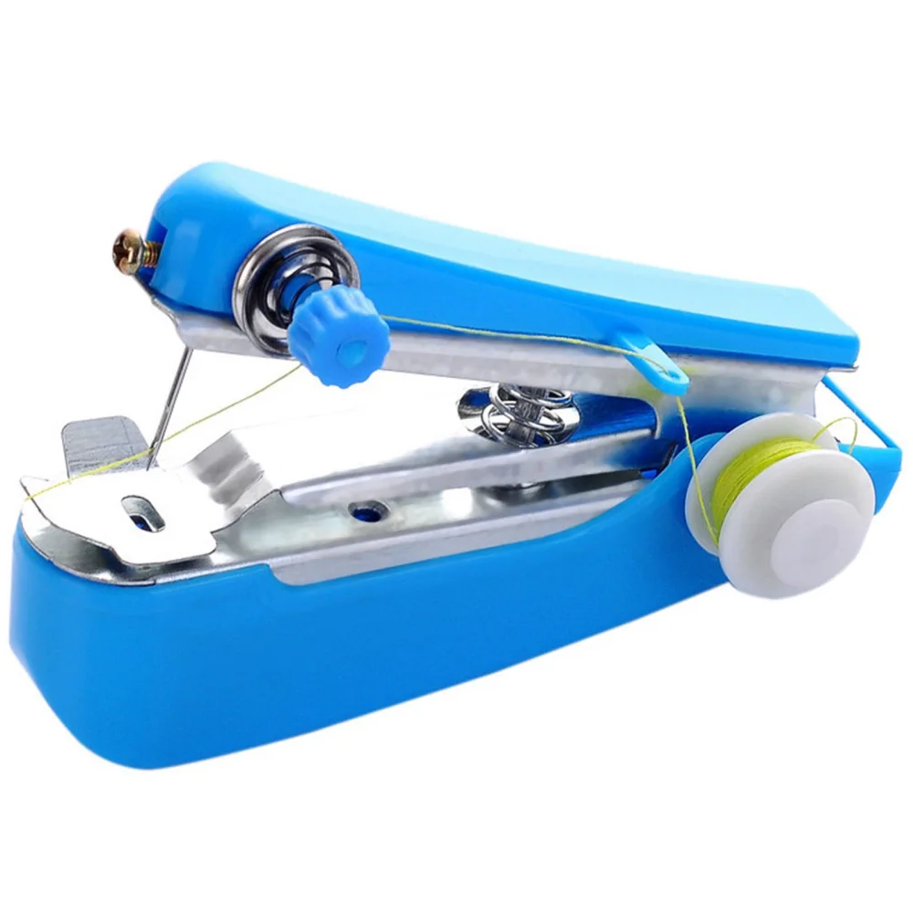 Handheld Sewing Machine Practical Portable Blue Mini Sewing Machine for Household Travelling