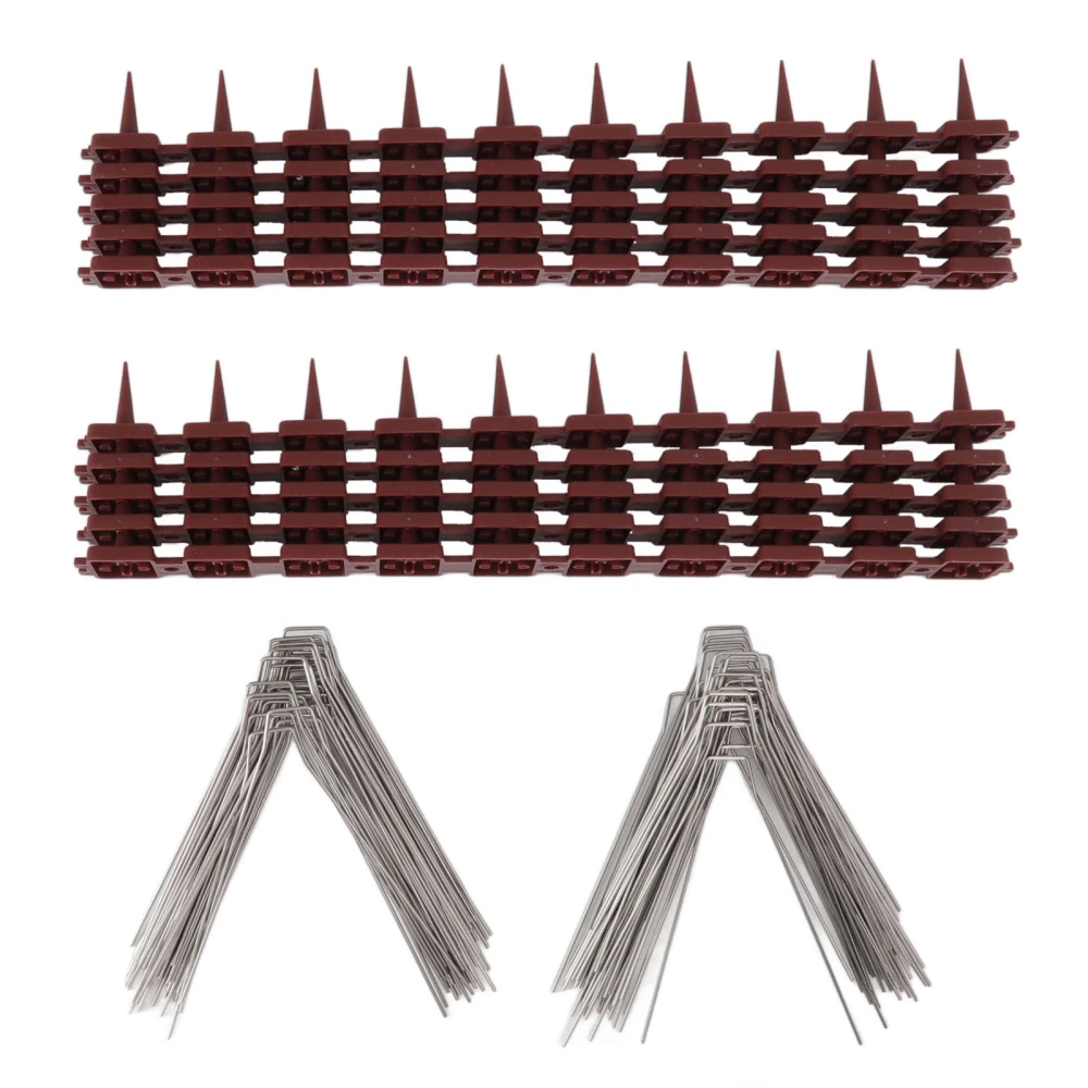 Bird Spikes 15 Feet Stainless Steel Pigeon Deterrent Spikes for Fence Roof Mailbox Window SK430 (2+2)