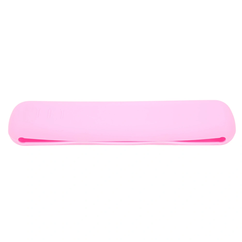 Travel Makeup Brush Holder Silica Gel Magnetic Portable Makeup Brush Bag Pouch for Business Trips Pink