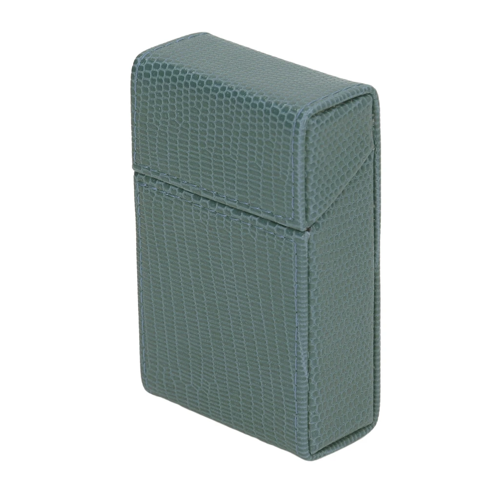 Cigarettes Box Holder Lizard Designed PU Leather Cigarettes Box Storage Case for Women Men Green