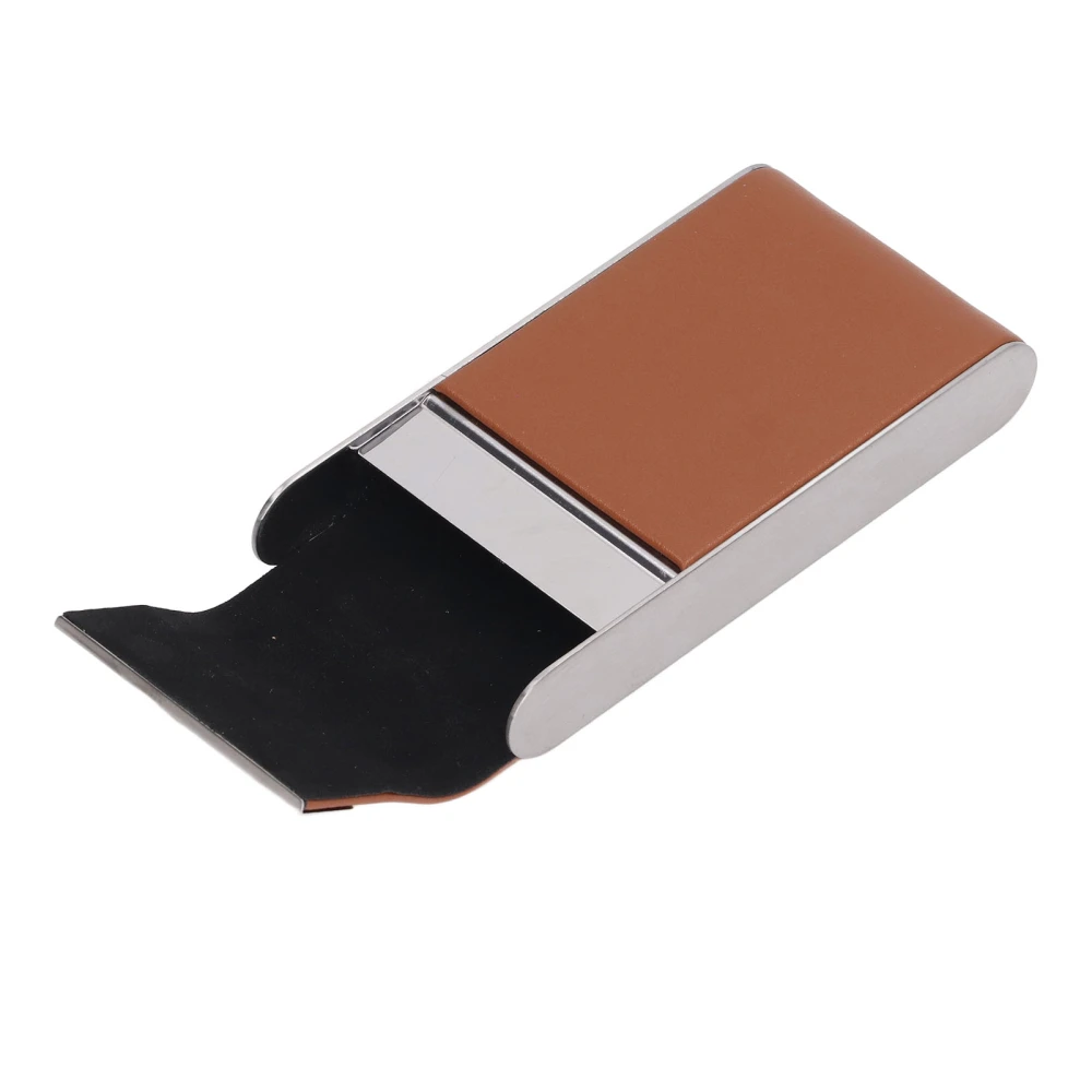 Cigarette Case Stainless Steel Cigarette Container Holder Men Women Portable Cigarette Box Apricot