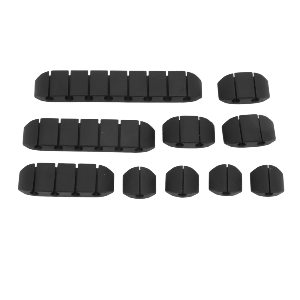 10 Pcs Desktop Sorting Data Cable Wire Fixing Clip Cord Organizer Cable Management for Desk Car Home and Office Black