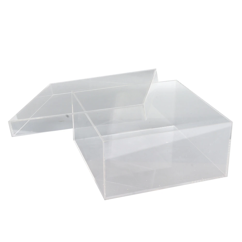 Clear Acrylic Display Cases Multipurpose Cube Display Box with Lid for Highlighters Tape Paperback Pin 8x8x3.9in