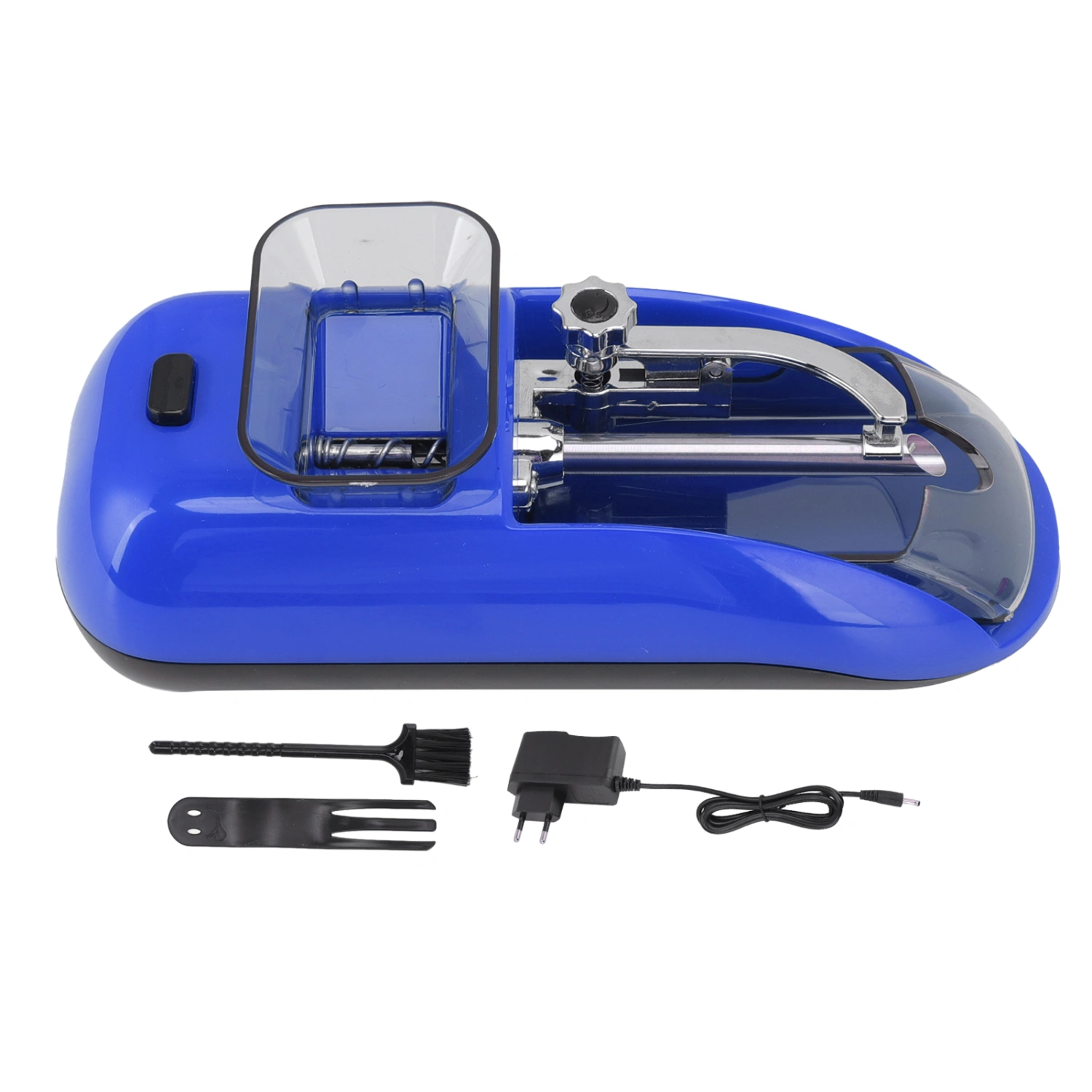 8mm Home Cigarette Rolling Machine Hollow Paper Tube Electric Cigarette Roller Maker EU 100‑240V Blue