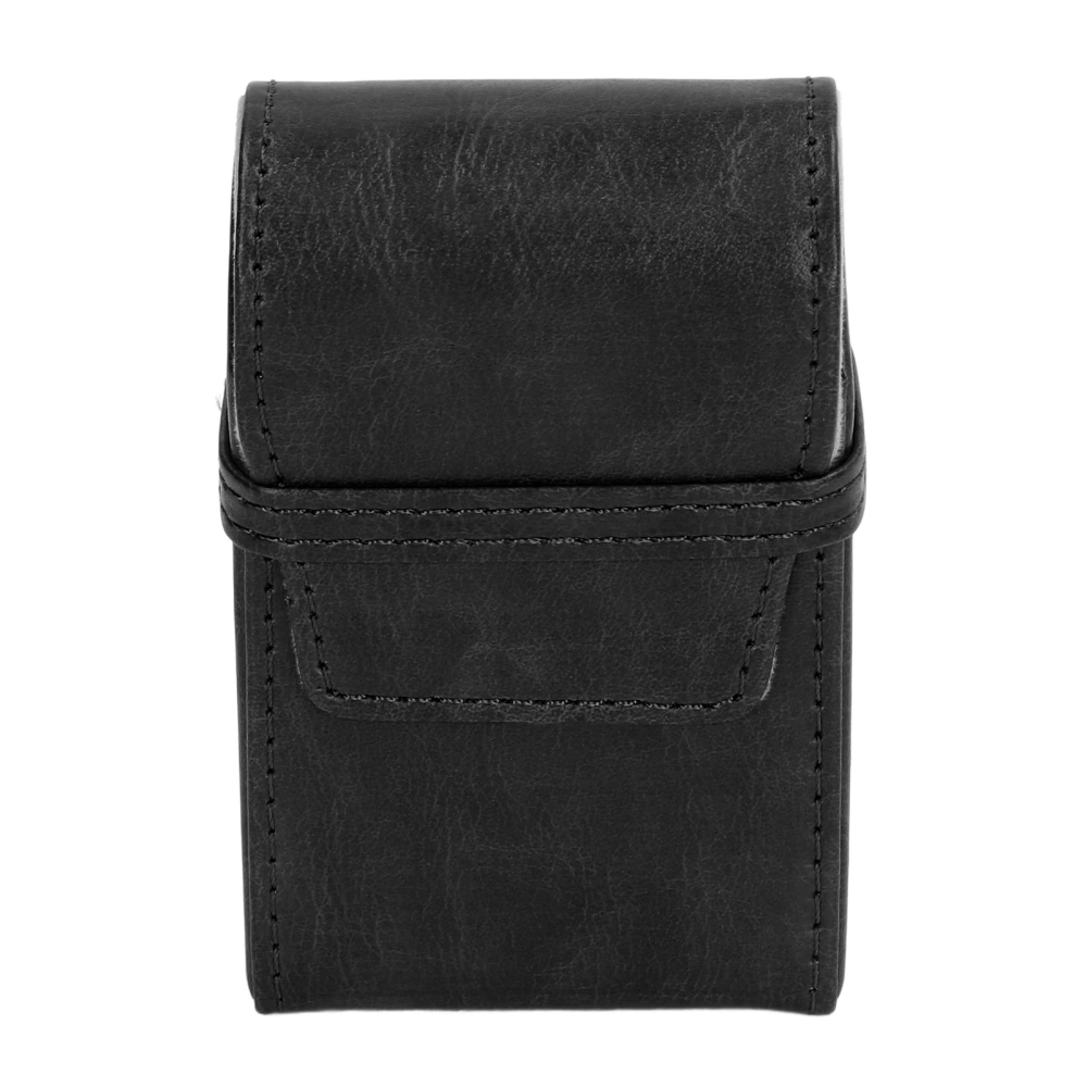 PU Leather Cigarette Box 20 Capacity Pressure Resistant Portable Cigarette Case Holder Cigarette Case for Women Men Black