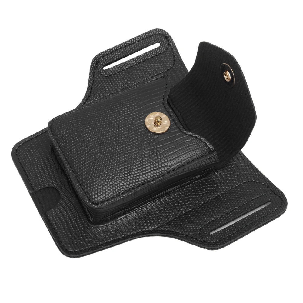 PU Leather Cigarette and Lighter Case Pouch with Belt Loop for 20 Count Cigarette Men's Cellphone Waist Belt Pouch Black