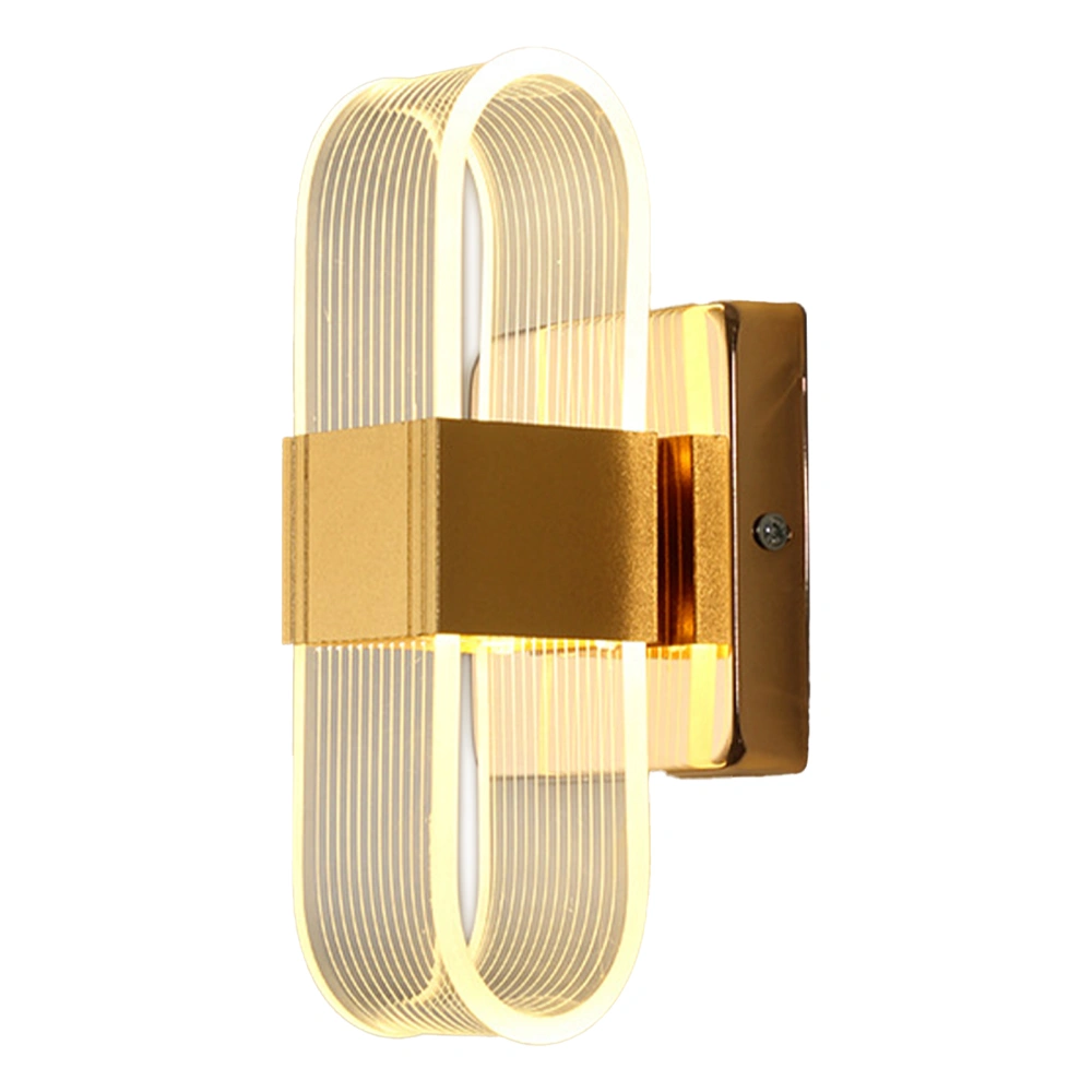 Wall Lamp Luxury Romantic Acrylic Modern Wall Sconces for Hotel Bedroom Corridor Stairs Gold Single Head Vertical Grain