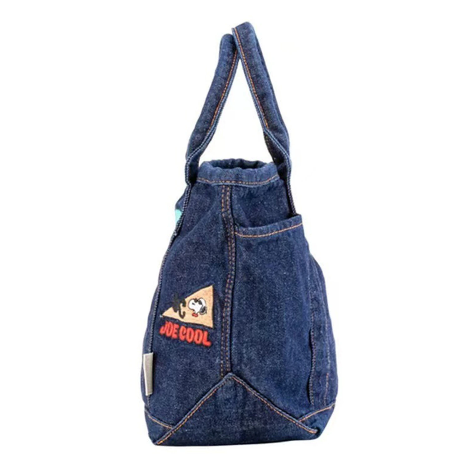 Denim Handbag Cartoon Cute Embroidery Hand Carrying Bags Casual Free Matching Fashionable Tote Dark Blue