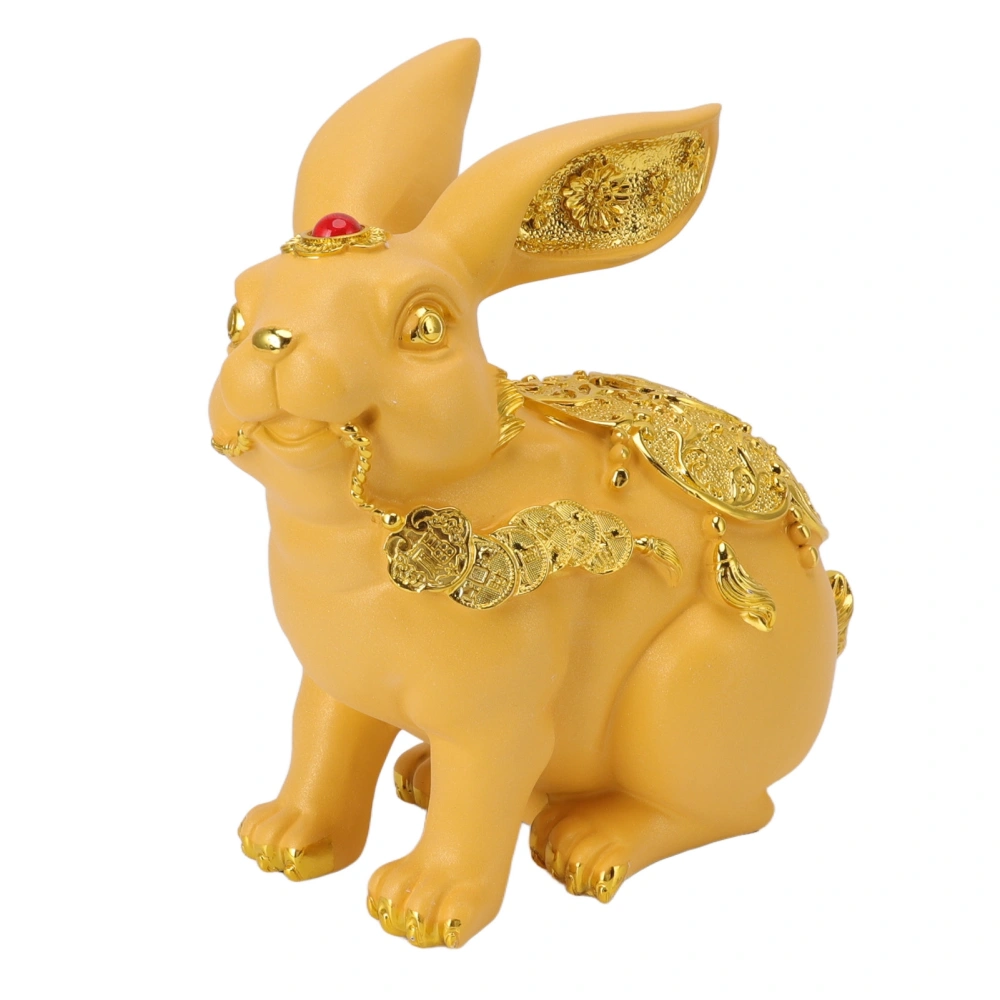 Rabbit Money Box Handcrafted Cute Decorative Ornament Resin Figurine Money Bank for Coins Saving