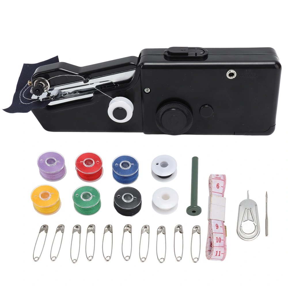 Handheld Sewing Machine Smoothing Stitching Portable Electric Sewing Tool for Home Travel Black