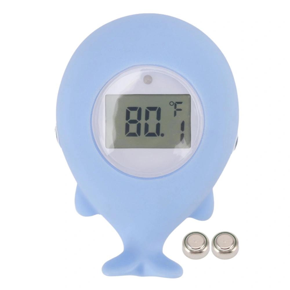 Whale Shaped Baby Bath Tub Water Thermometer Silent Alarm Infant Baby Bath Floating Toy Temperature Thermometer