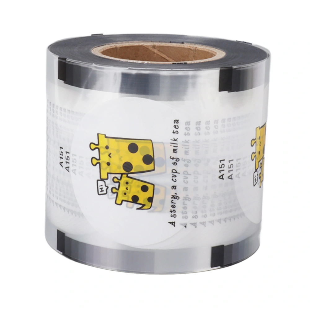 Cup Sealer Film 2000PCS Per Roll CPP Cute Giraffe Pattern Milk Tea Cup Sealing Film for Plastic and Paper Cup 90 to 95mm