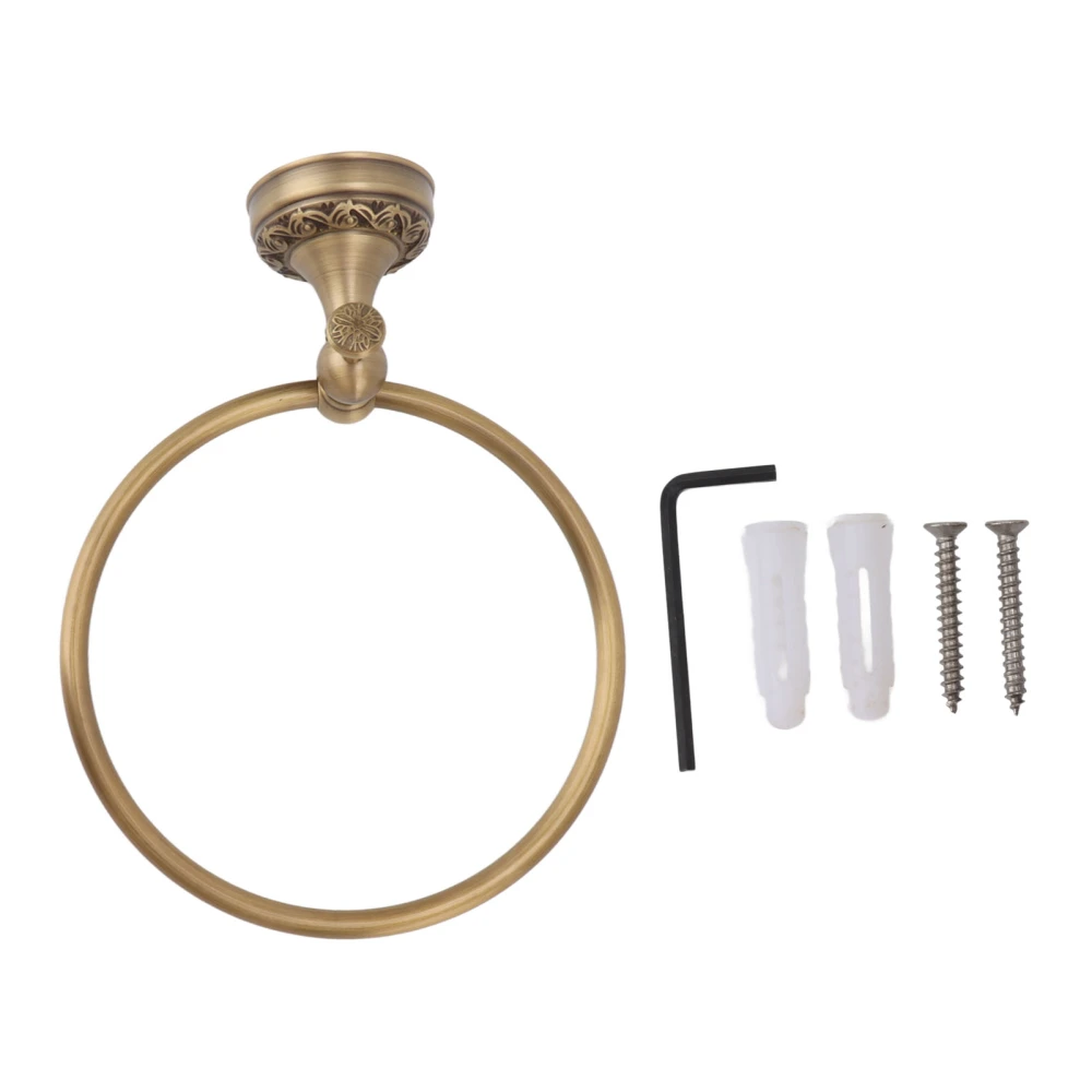 Bath Towel Ring Copper Round Wall Mounted Hand Shower Towel Holder Rack for Bathroom 980830