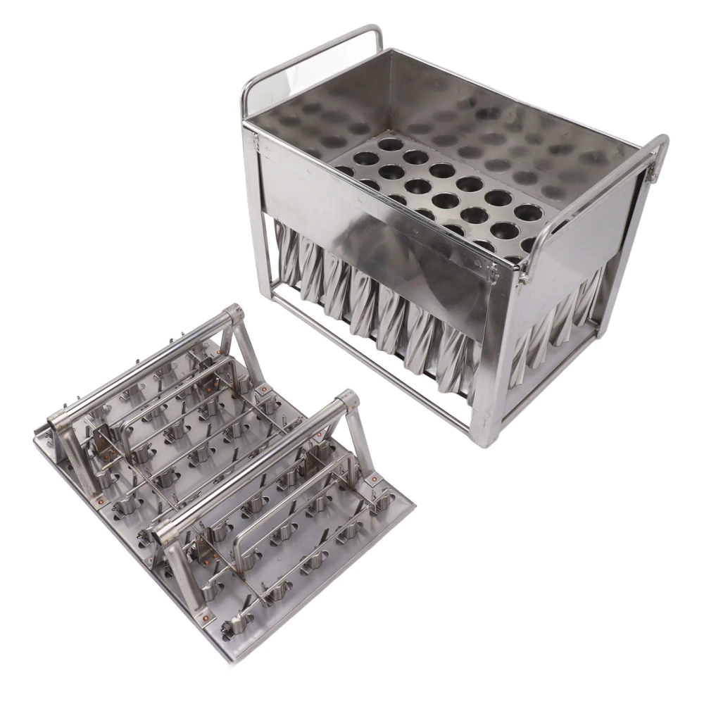 40Pcs Stainless Steel Ice Cream Mold Simple Cleaning 40 Cavities Ice Cream Bar Maker Mould for DIY 58ml