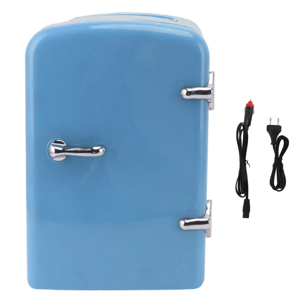 Mini Fridge 4L Portable Cooler Warmer Personal Refrigerator Includes DC12V Car Plug for Skin Care Beverage AC100‑240V Blue EU Plug