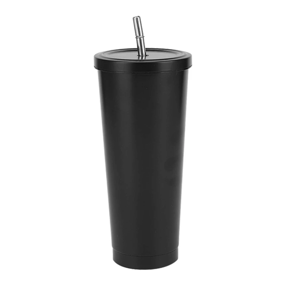 Coffee Cup 750ml Travel Mug Insulated Stainless Steel with Lid and Straw Hot and Cold for Coffee Drinks Travel Home Camping Office Black