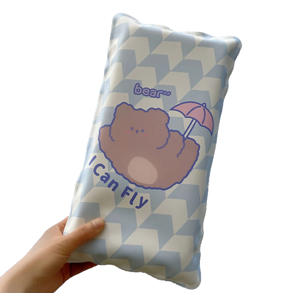 Water Filling Ice Pillow Multifunctional Summer Cartoon Cooling Cushion Mat Chair Pad for Children Blue Background Beach Bear