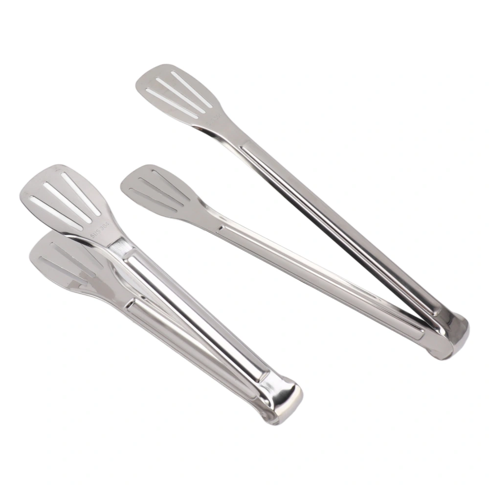 9 Inch and 11 Inch Stainless Steel Food Tongs Set Kitchen Tongs Set Three Line Bread Tongs Set for Buffet BBQ Party