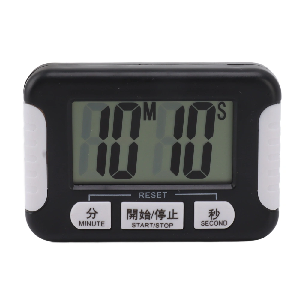 Digital Timer Multifunctional Portable Easy to Operate Alarm Countdown Timer for Kitchen Black