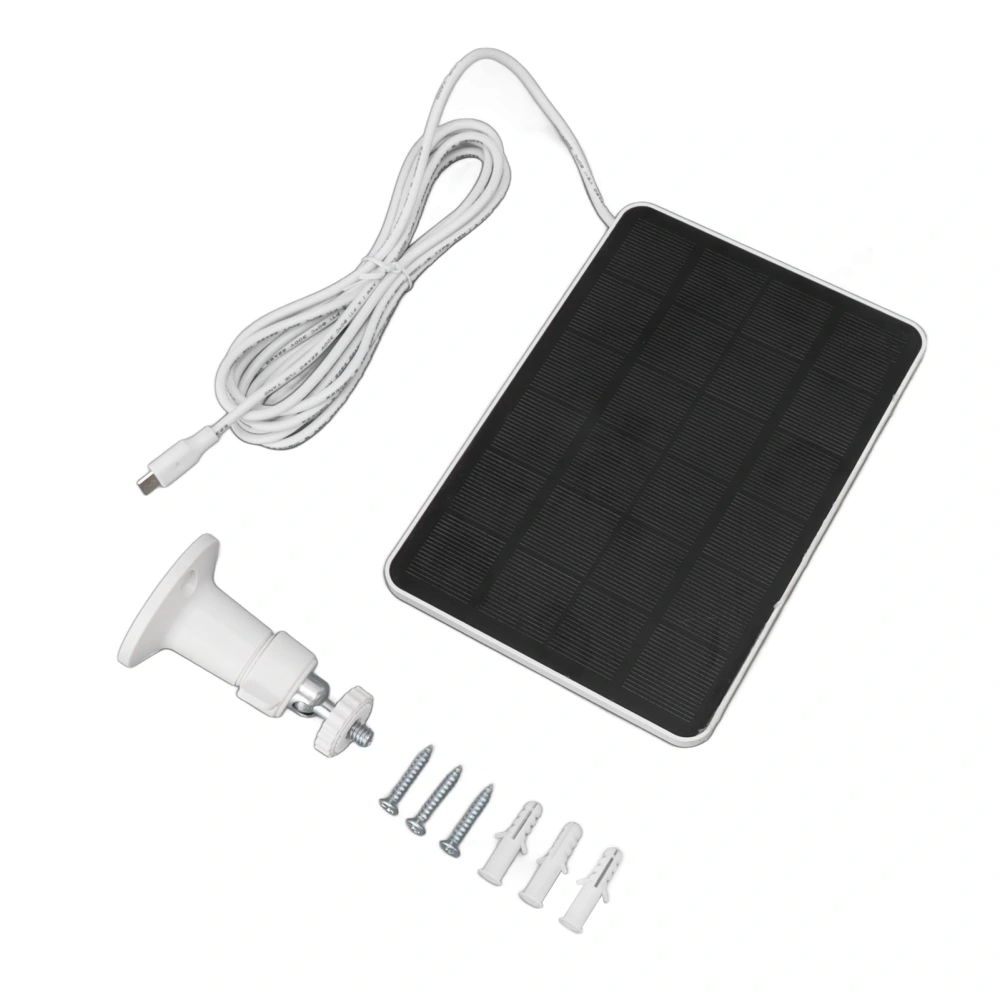 4W 5V Solar Panel for Wireless Outdoor Security Camera IP65 Waterproof Solar Charging Panel with Adjustable Bracket White