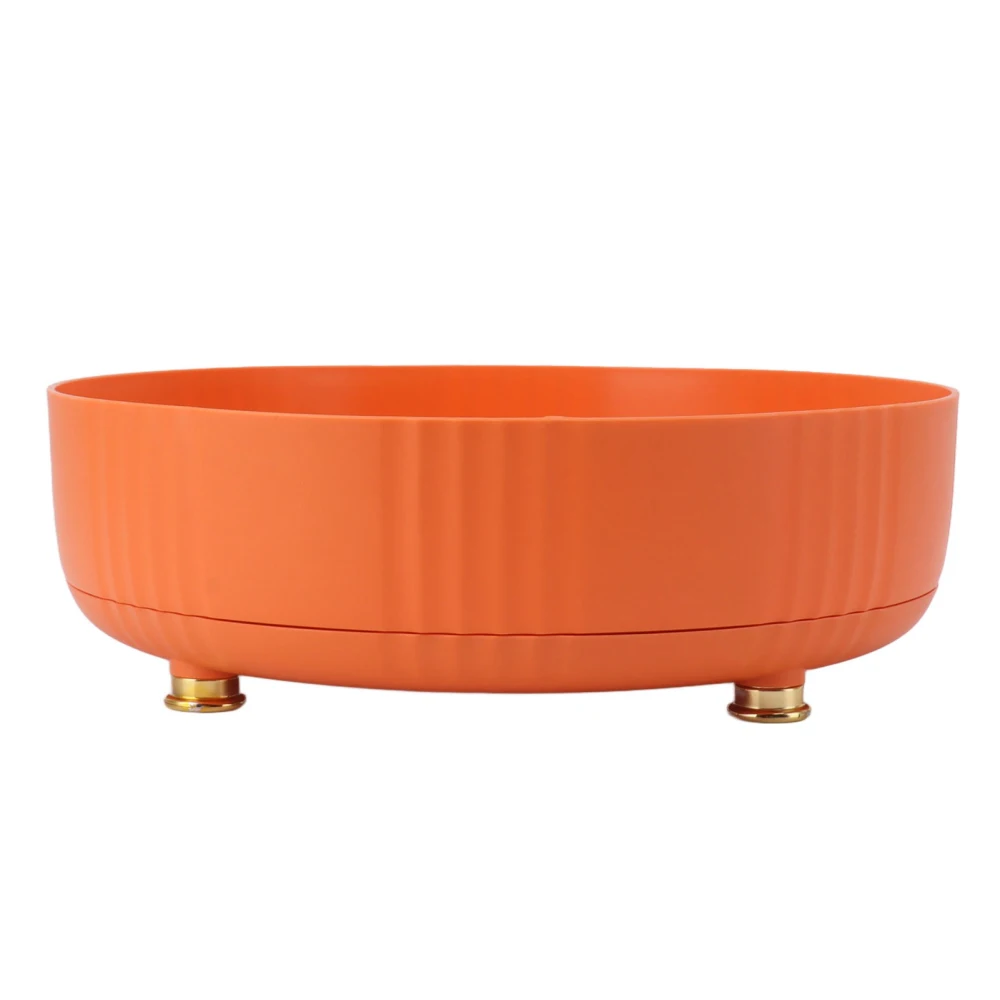 Kitchen Turntable Spin Round Tray 360 Degrees Rotating Non Skid Multifunctional Spice Organizer for Cabinet Pantry Refrigerator Countertop Orange