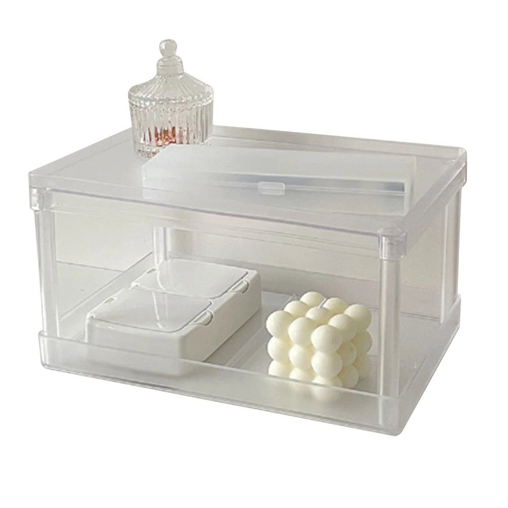 Desktop Storage Rack Organizer Multifunctional Clear Minimalist Style Double Layer Cosmetic Stationery Storage Holder