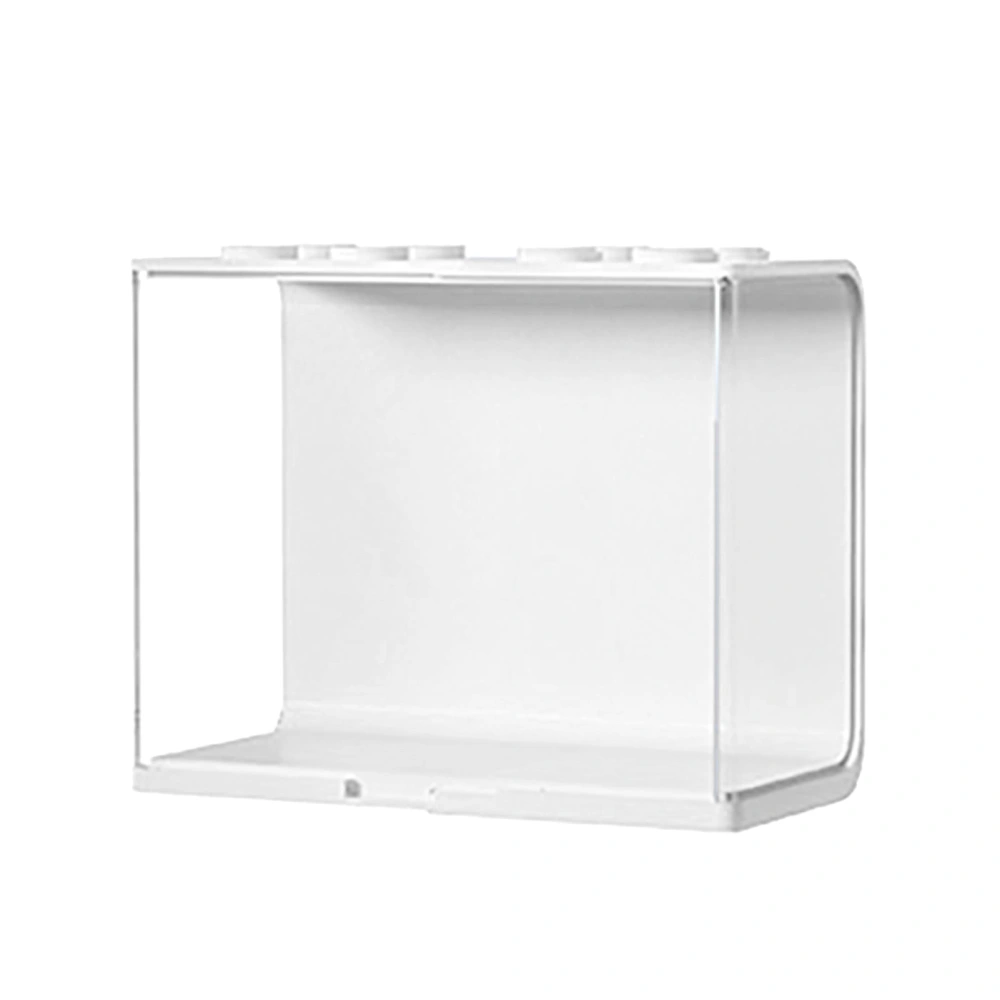 Doll Display Case ABS Transparent Stackable Clear Display Box Toy Storage Stand for Mini Figures Collectibles Large White