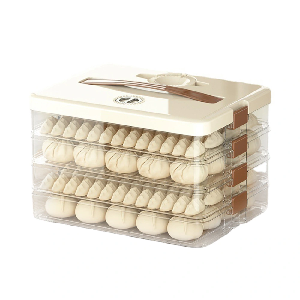 Dumpling Storage Box Large Capacity Multi Layer Transparent Plastic Airtight Food Container Kitchen Supplies 4 Layers