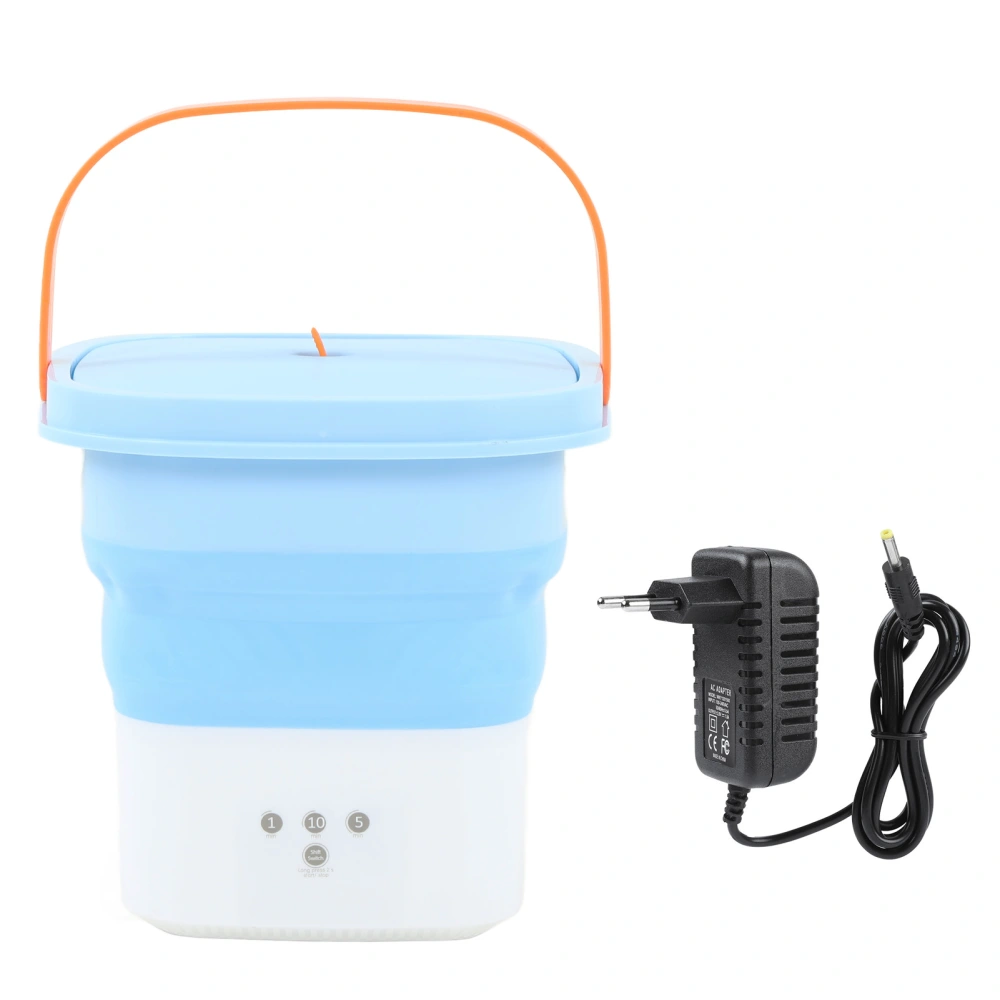 Portable Foldable Washing Machine Large Capacity Low Noise Mini Small Washer for Home 100‑240V Blue+White EU Plug