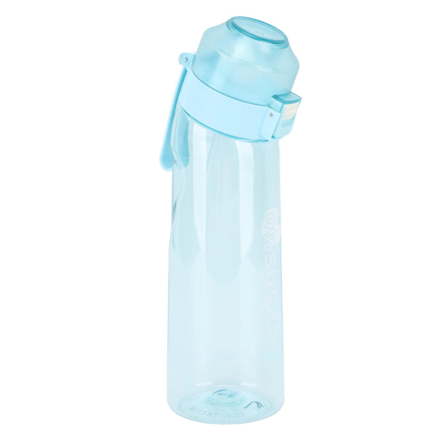 Fragrance Water Bottle 650ml Pop Up Cover Transparent Portable Outdoor Sports Scent Water Cup with Straw Blue